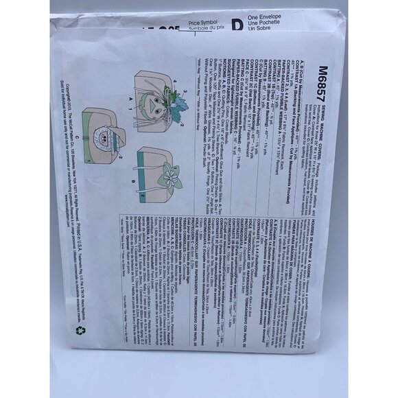McCall's Sewing Machine Covers Sewing Pattern M6857 - UncuT - Picture 2 of 2